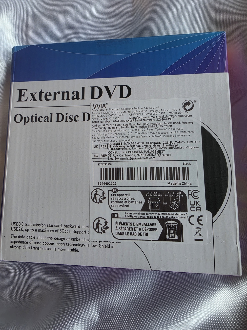 External DVD Optical Disc Drive - Black